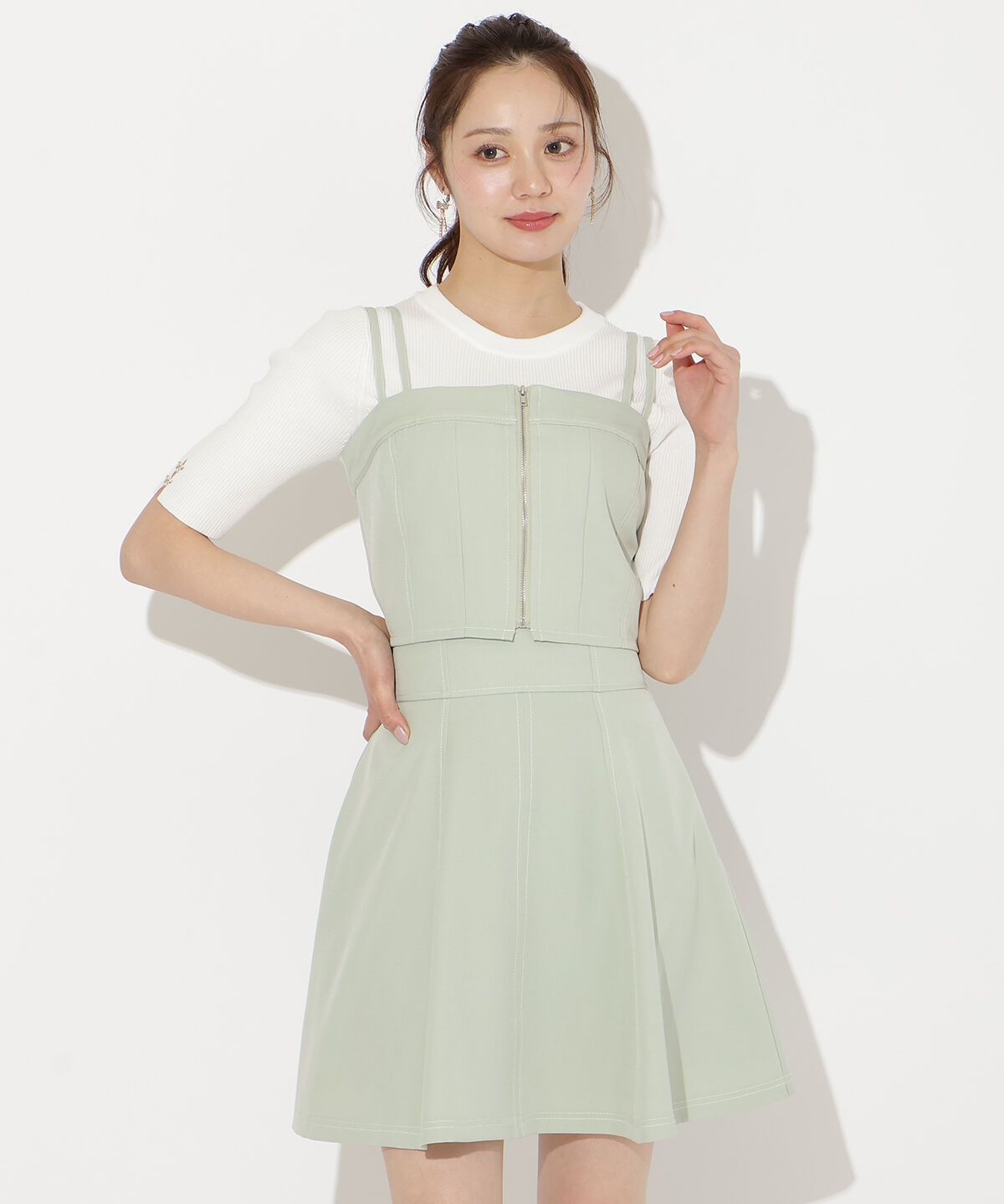 WILLSELECTION「フロントZIPデニムビスチェ」|その他|ミント