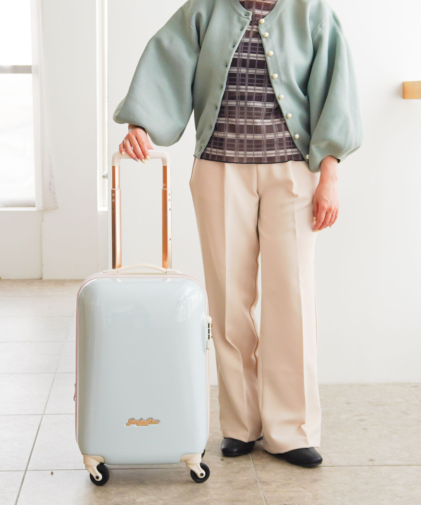 Jewelna Rose「トロトゥール　キャンディポケット　スーツケース　機内持ち込み　34リットル　1-2泊におすすめ　39871」|キャリーケース|ミントグリーン