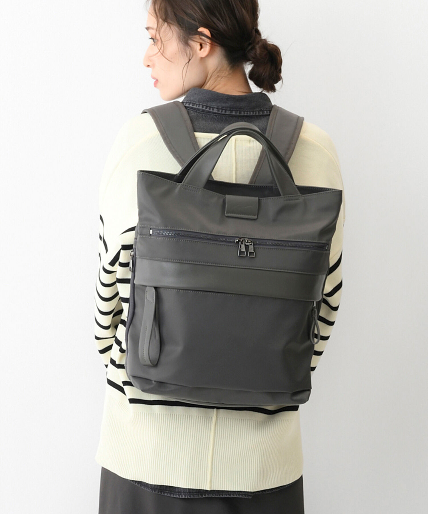 W&.Day/Night「W&.Day/Night サクテ 2WAYリュック A4サイズ 13.3インチPC収納 19021」|トートバッグ|ダークグレー