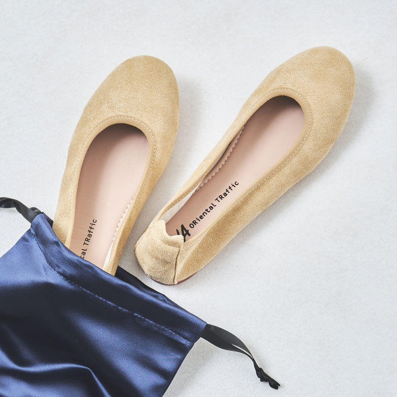 ORiental TRaffic「【柔らかい】ポケッタブルラウンドトゥパンプス/R-4004 パンプス 持ち運び可能 クッション 軽量」|パンプス|GOLD