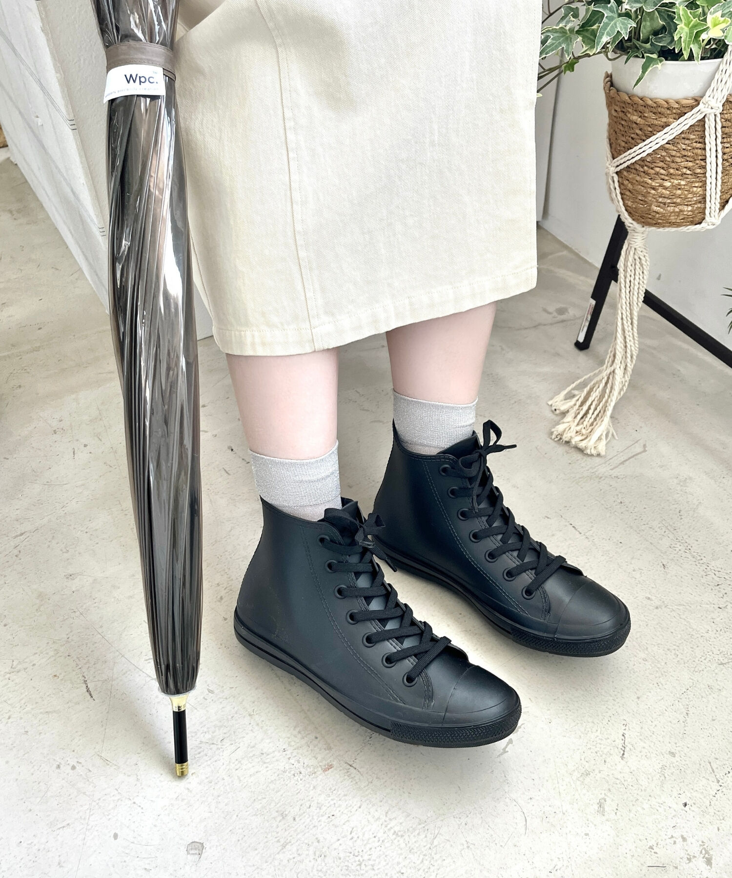 ORiental TRaffic「【防水】 ハイカット レインスニーカー /R-0016  晴雨兼用 ハイカットスニーカー 柔らかい」|スニーカー|