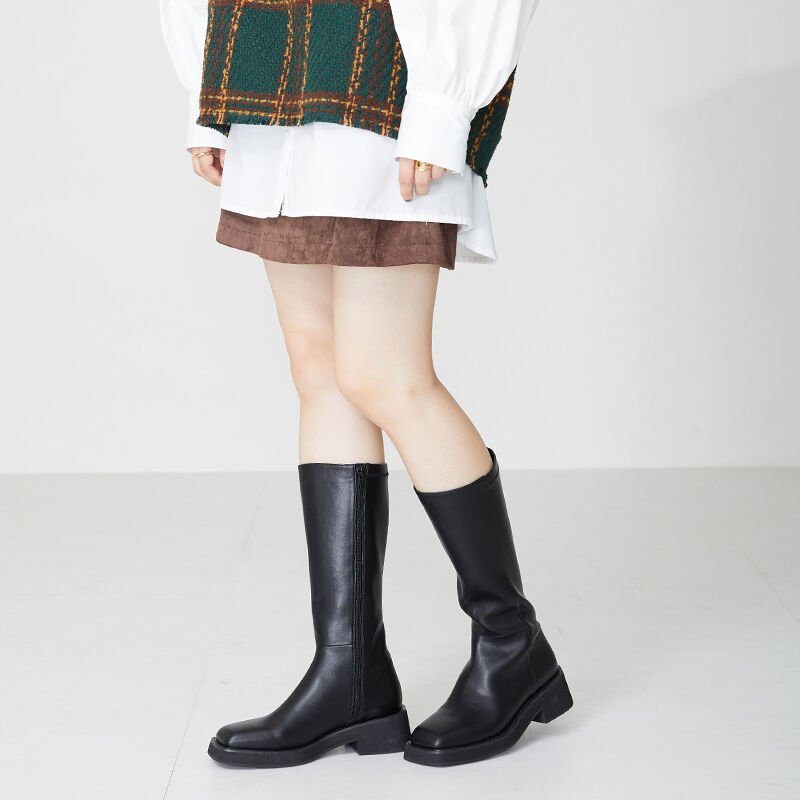 ORiental TRaffic「スクエアトゥミドルブーツ/31510」|ロングブーツ|