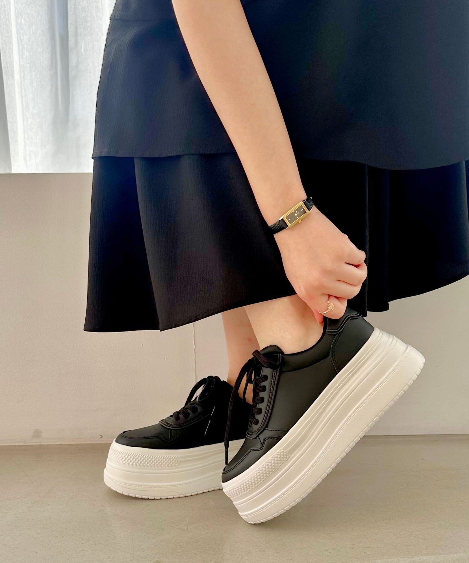 ORiental TRaffic「厚底ローカットスニーカー/OT3736」|スニーカー|BLACK