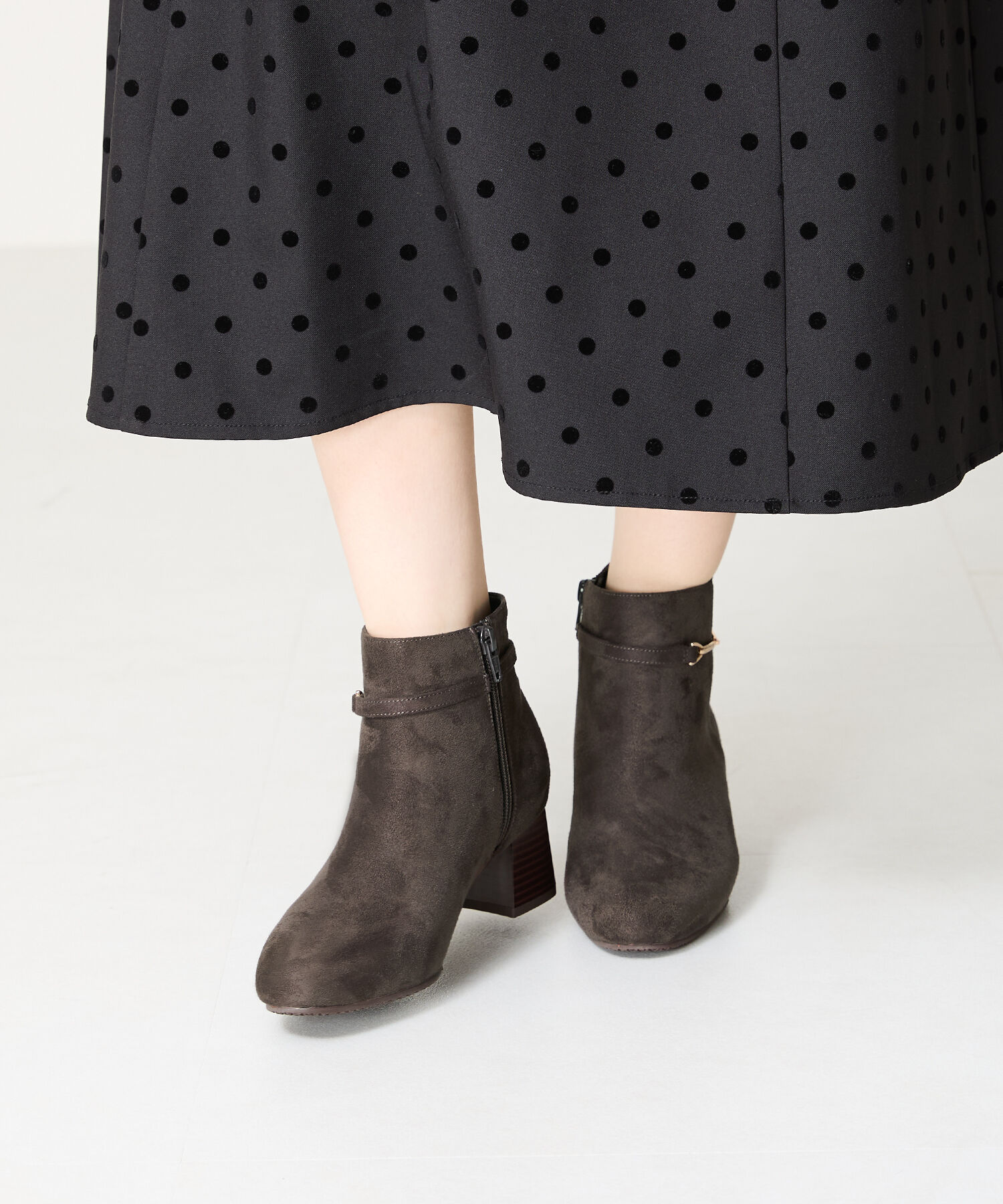 WA Oriental TRaffic「ビットモチーフミドルヒールブーツ/42406」|ショートブーツ|