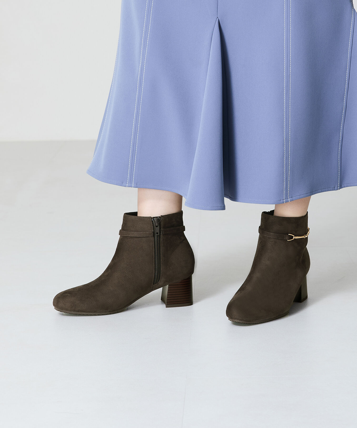 WA Oriental TRaffic「ビットモチーフミドルヒールブーツ/42406」|ショートブーツ|