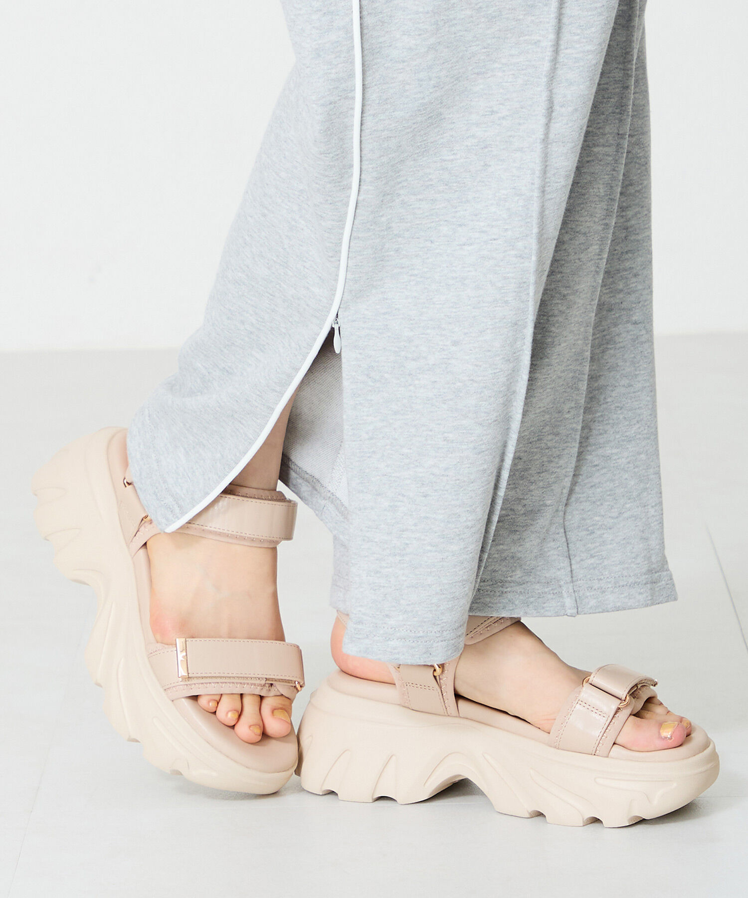 ORiental TRaffic「ボリュームソールベルトスポサン/51212 サンダル 厚底 人気 売れてる」|サンダル|