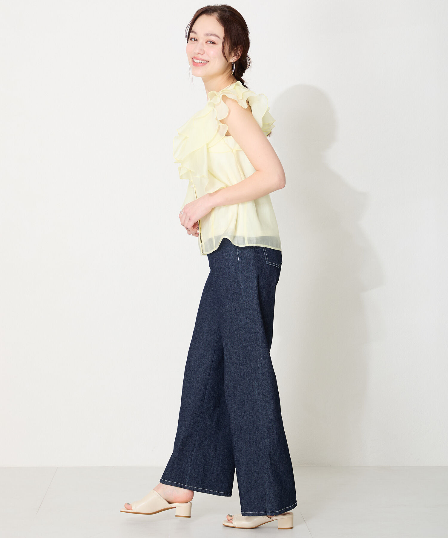 ORiental TRaffic「【WEB限定】ストレッチ ミュールサンダル /55205 万能 シンプル 柔らかい」|サンダル|