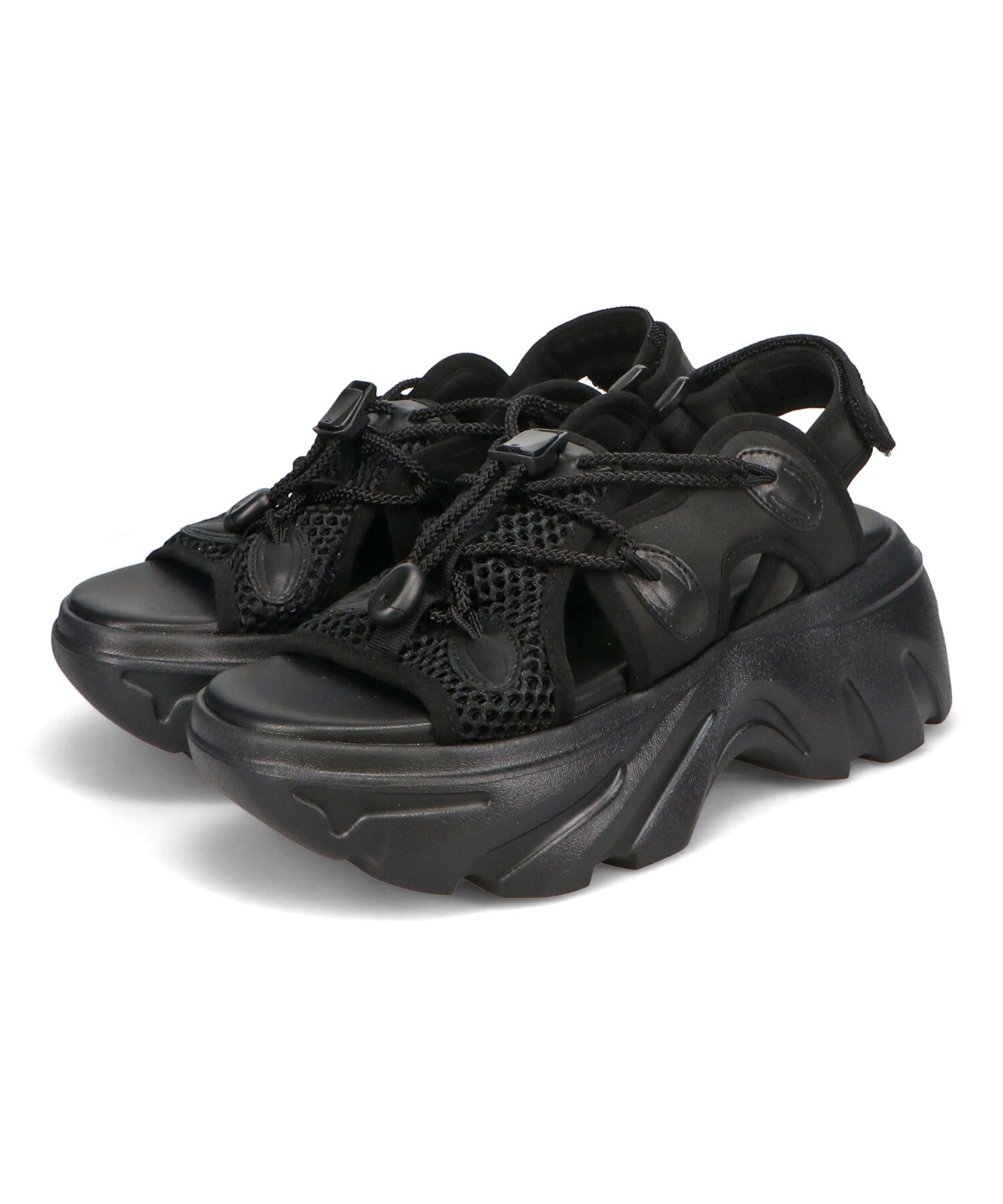 ORiental TRaffic「ドローコード&times;メッシュ厚底サンダル/51210 サンダル 厚底　メッシュ トレンド」|サンダル|