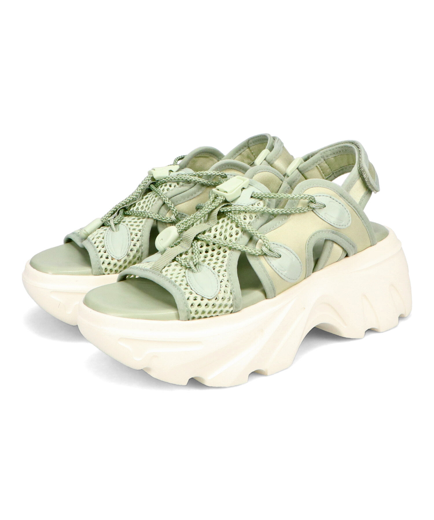 ORiental TRaffic「ドローコード&times;メッシュ厚底サンダル/51210 サンダル 厚底　メッシュ トレンド」|サンダル|