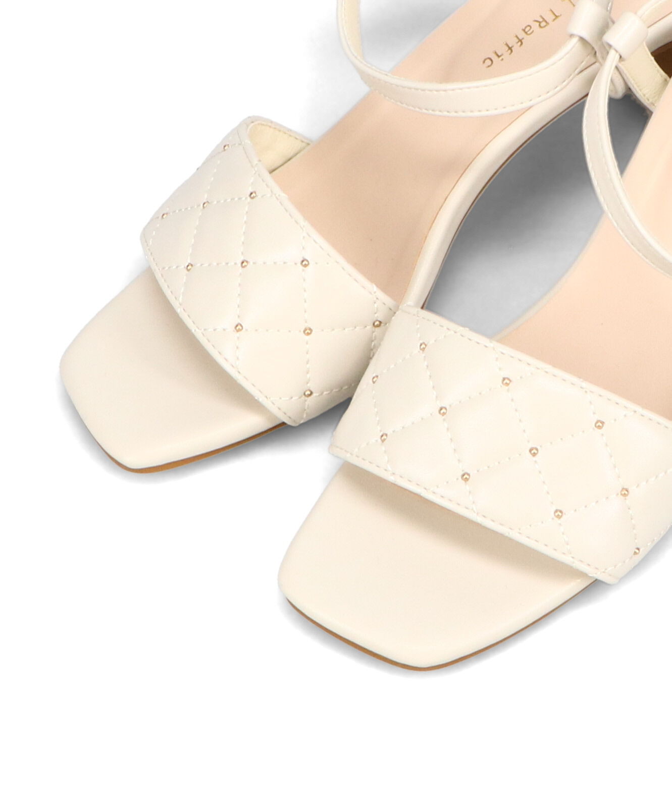 ORiental TRaffic「キルティング&times;スタッズヒールサンダル/51229 人気 トレンド ヒール7.5cm」|サンダル|