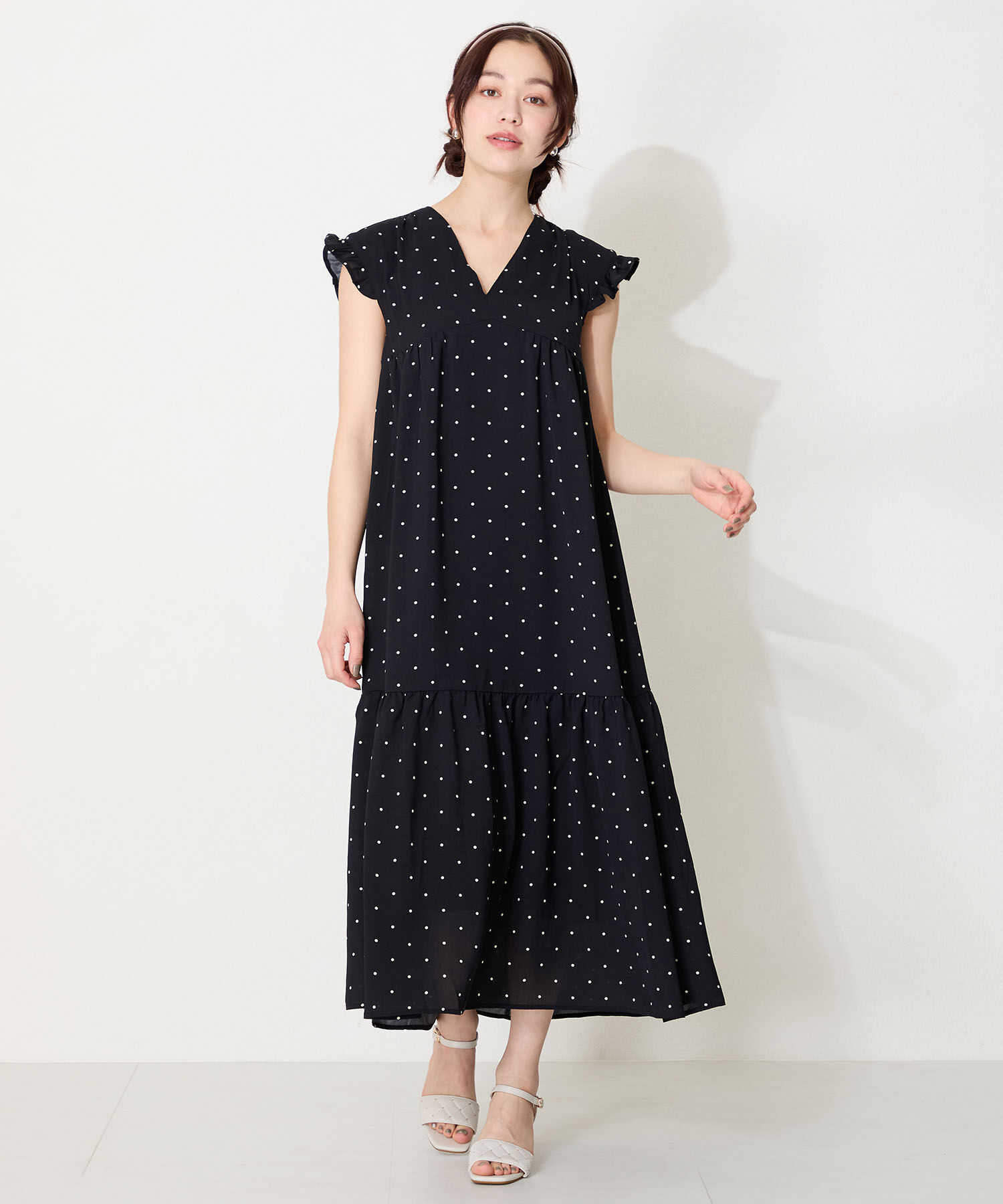 ORiental TRaffic「キルティング&times;スタッズヒールサンダル/51229 人気 トレンド ヒール7.5cm」|サンダル|