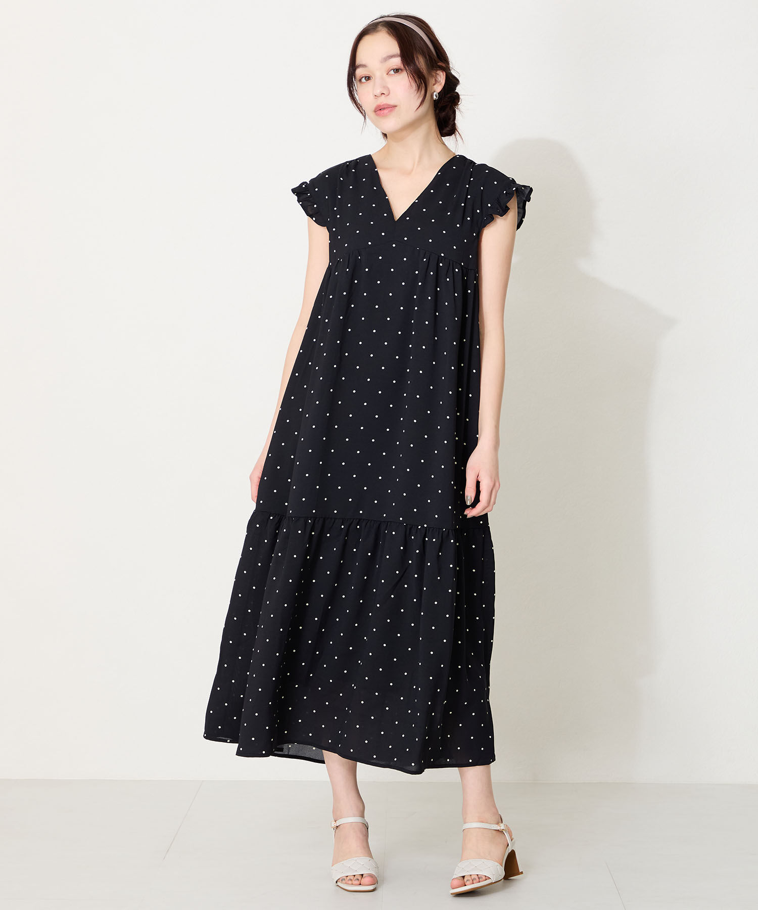 ORiental TRaffic「キルティング&times;スタッズヒールサンダル/51229 人気 トレンド ヒール7.5cm」|サンダル|