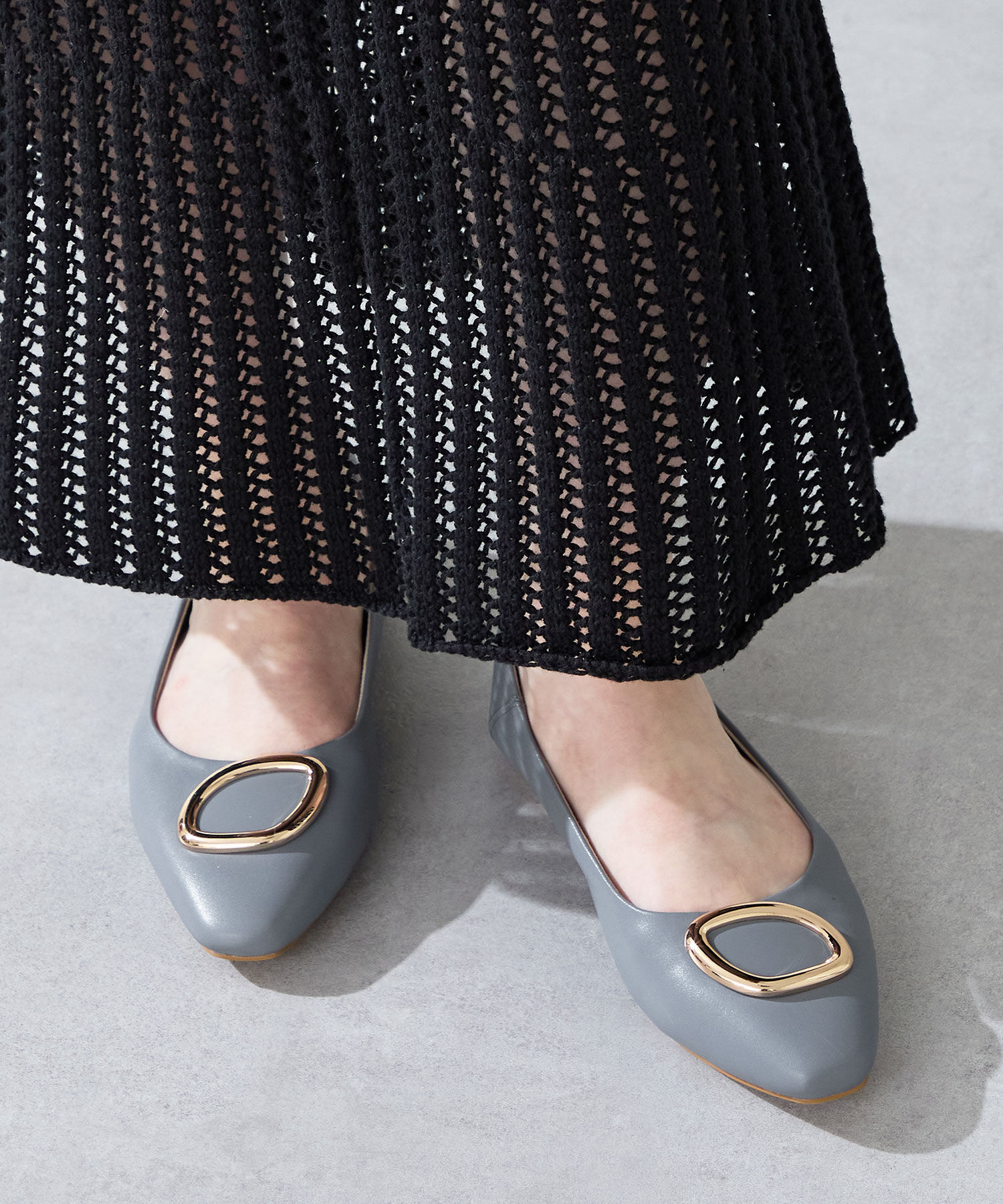 WA Oriental TRaffic「ゴールドモチーフフラットパンプス/52309」|パンプス|BLUE