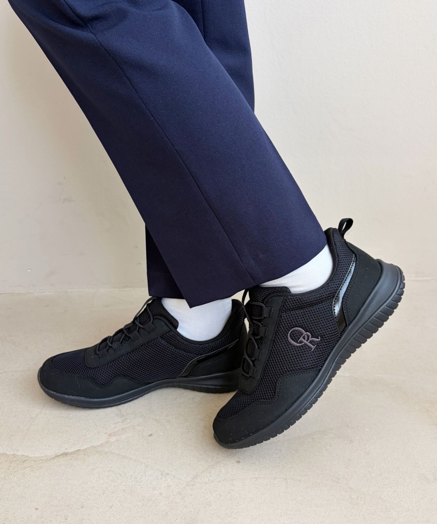 ORiental TRaffic「【瞬間フィット】 ゴム シューレース スニーカー /OT3786 ハンズフリー」|スニーカー|BLACK