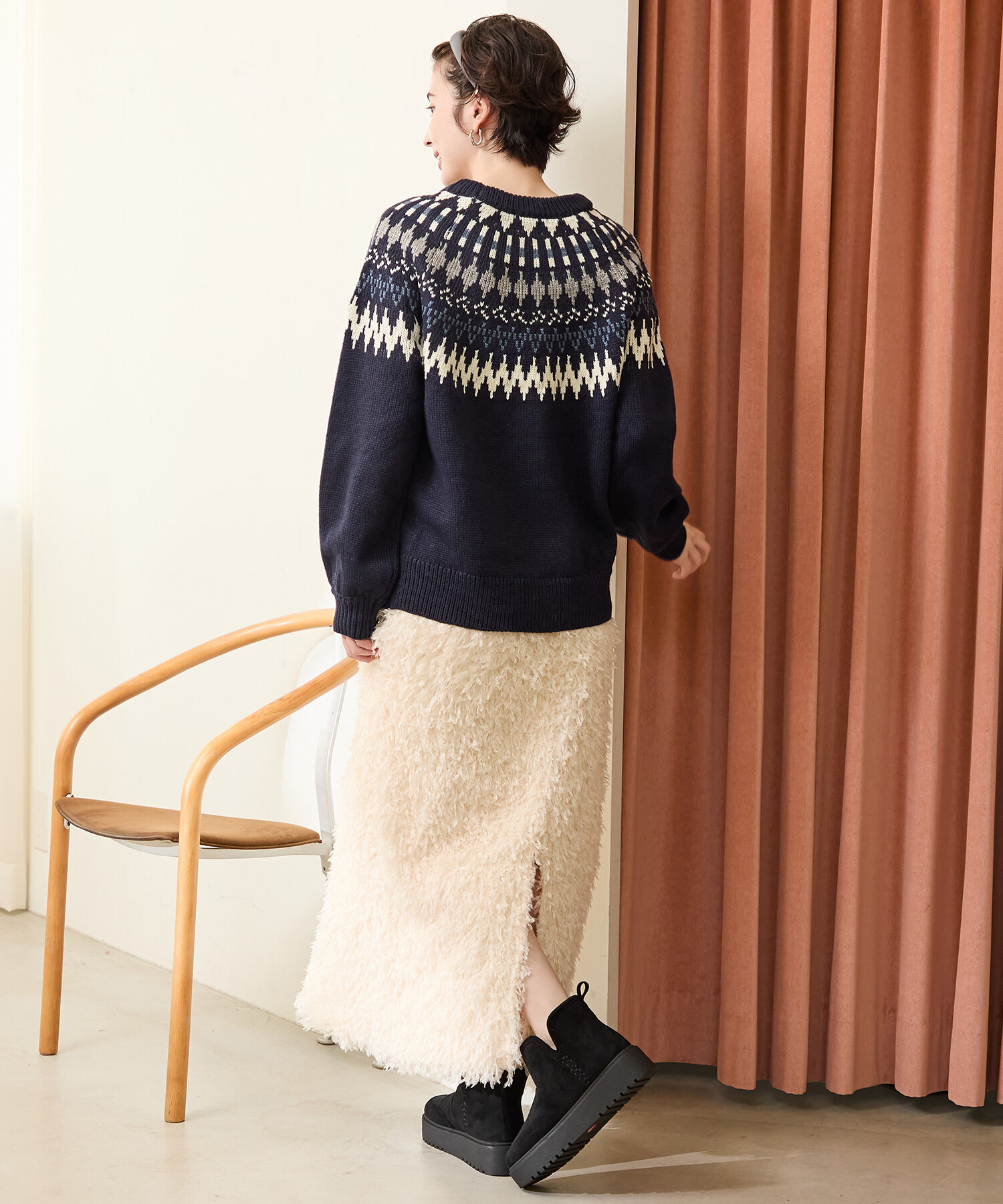 ORiental TRaffic「【 軽量 】 サイドスリット 厚底 ムートン ショートブーツ /51425 防寒」|ショートブーツ|