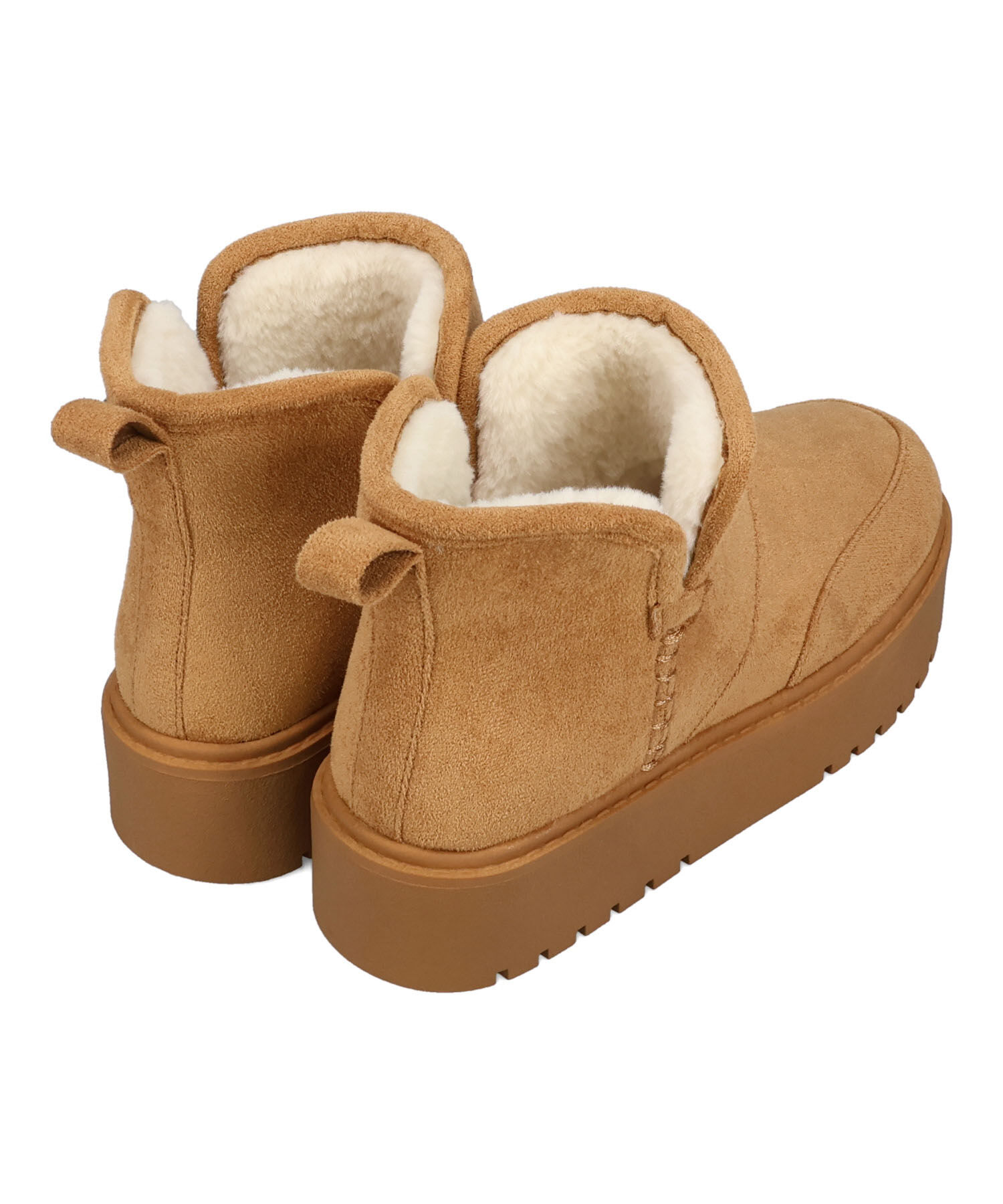 ORiental TRaffic「【 軽量 】 サイドスリット 厚底 ムートン ショートブーツ /51425 防寒」|ショートブーツ|