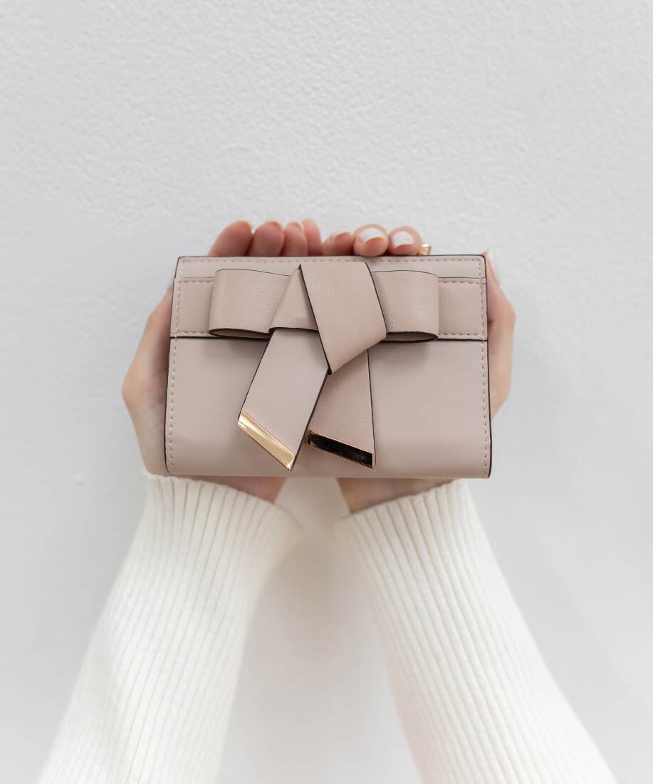  「リボンベルトミニウォレット」|財布|ピンク