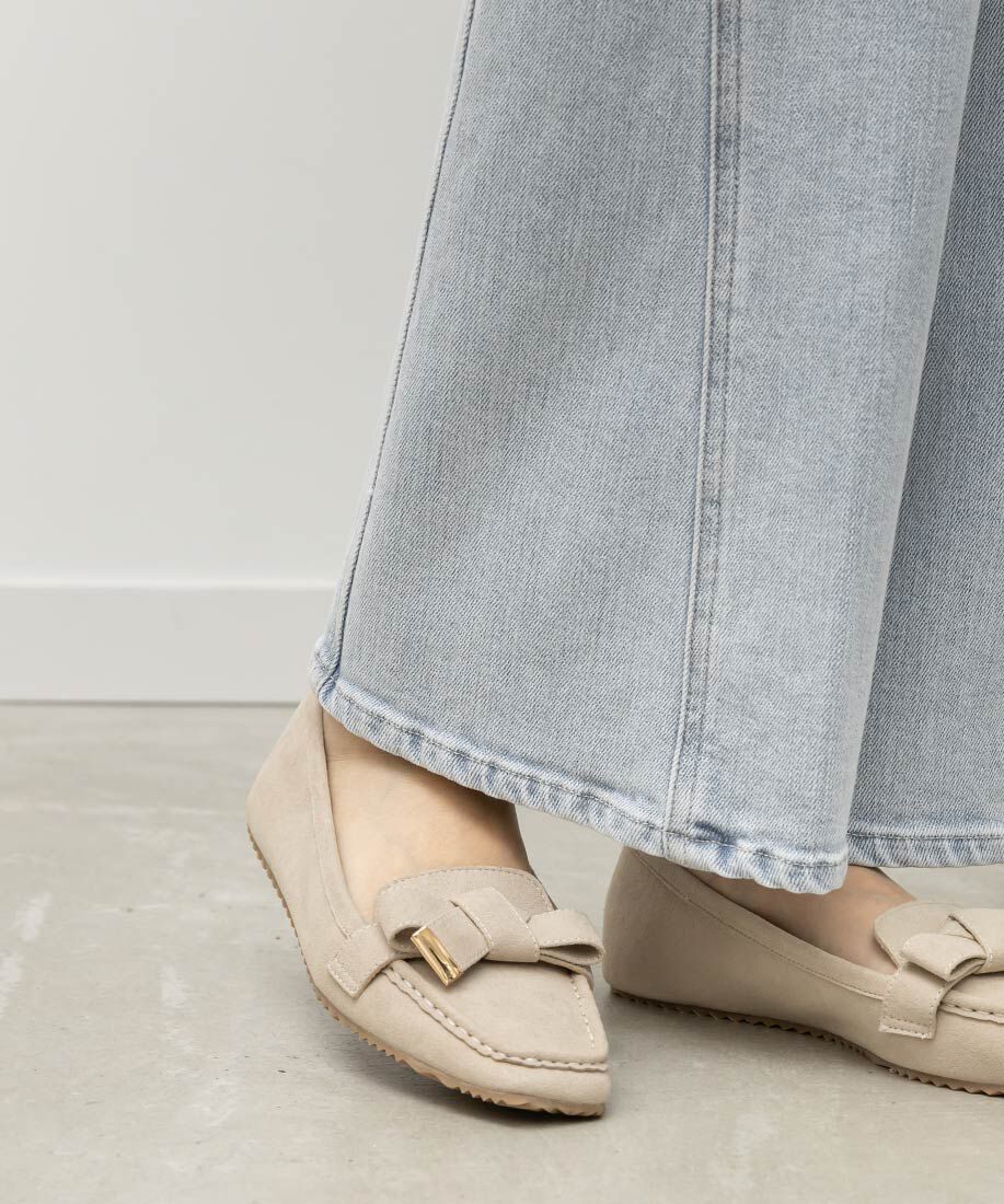  「スクエアトゥリボンモカシンシューズ」|ローファー|