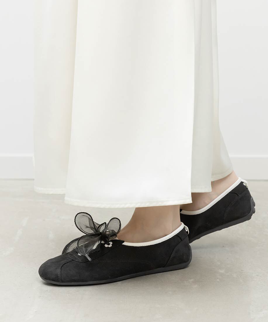  「2WAY オーガンジーリボンフラットスニーカー」|スニーカー|