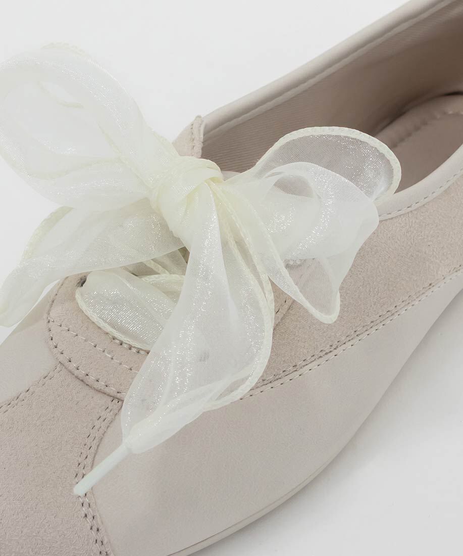  「2WAY オーガンジーリボンフラットスニーカー」|スニーカー|