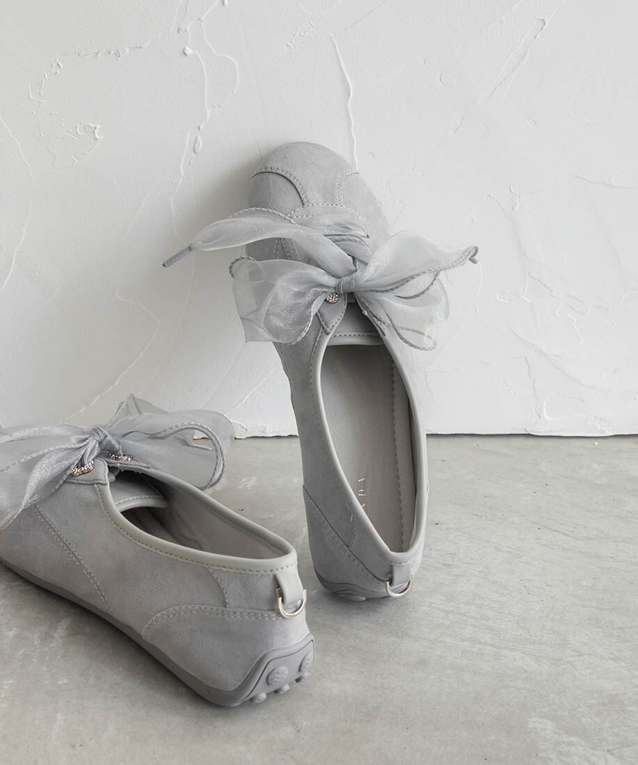  「2WAY オーガンジーリボンフラットスニーカー」|スニーカー|