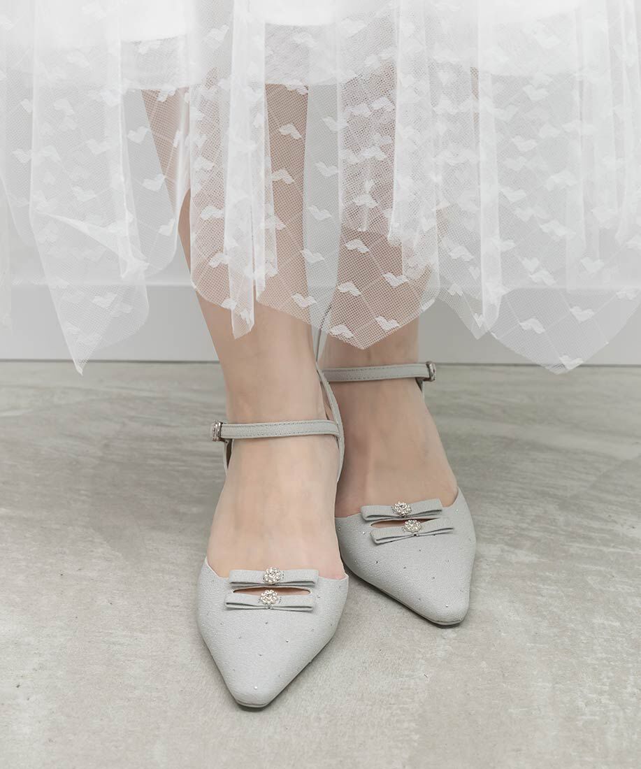  「ミニリボンアンクルストラップパンプス」|パンプス|