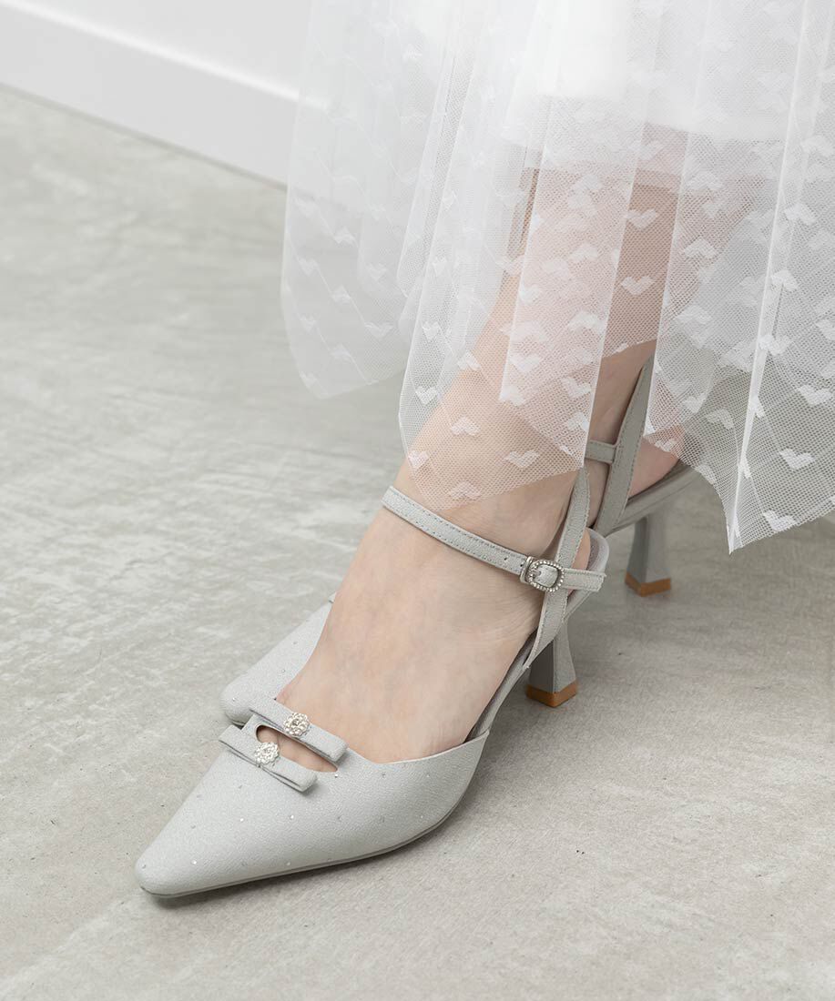  「ミニリボンアンクルストラップパンプス」|パンプス|ブルー