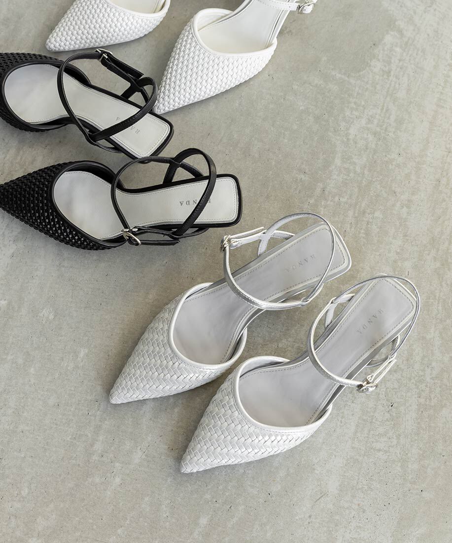  「ブレードデザインアンクルストラップパンプス」|パンプス|