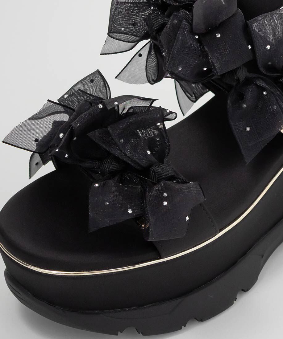  「シアーミニリボンウェッジスポーツサンダル」|サンダル|