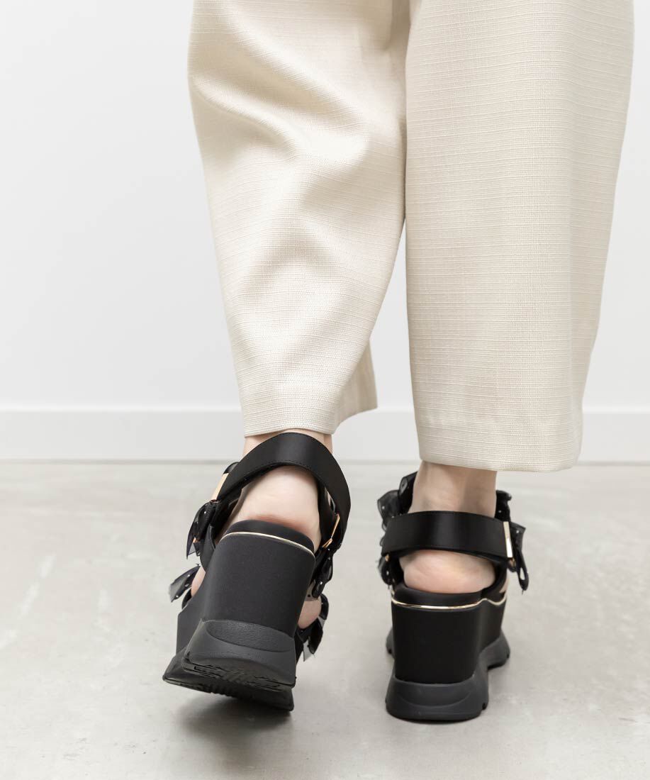  「シアーミニリボンウェッジスポーツサンダル」|サンダル|