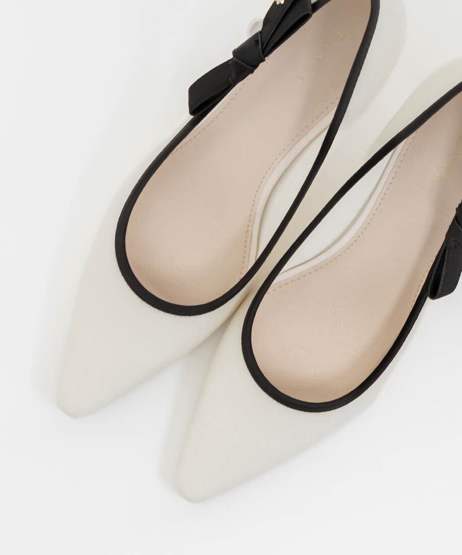  「リボンデザインサイドオープンパンプス」|パンプス|