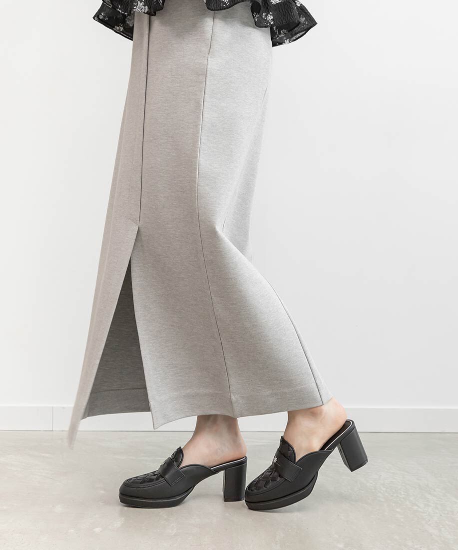  「ウーブンデザインミュールローファー」|ルームシューズ|