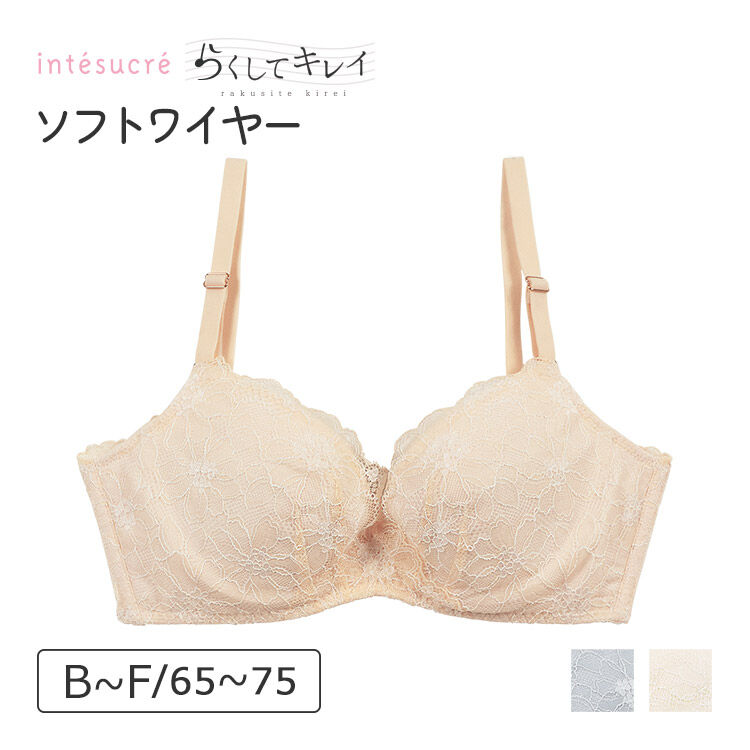 intesucre「アンテシュクレ らくしてキレイ ソフトワイヤーtype ブラジャー単品 BCDEF IBT353」|インナー|