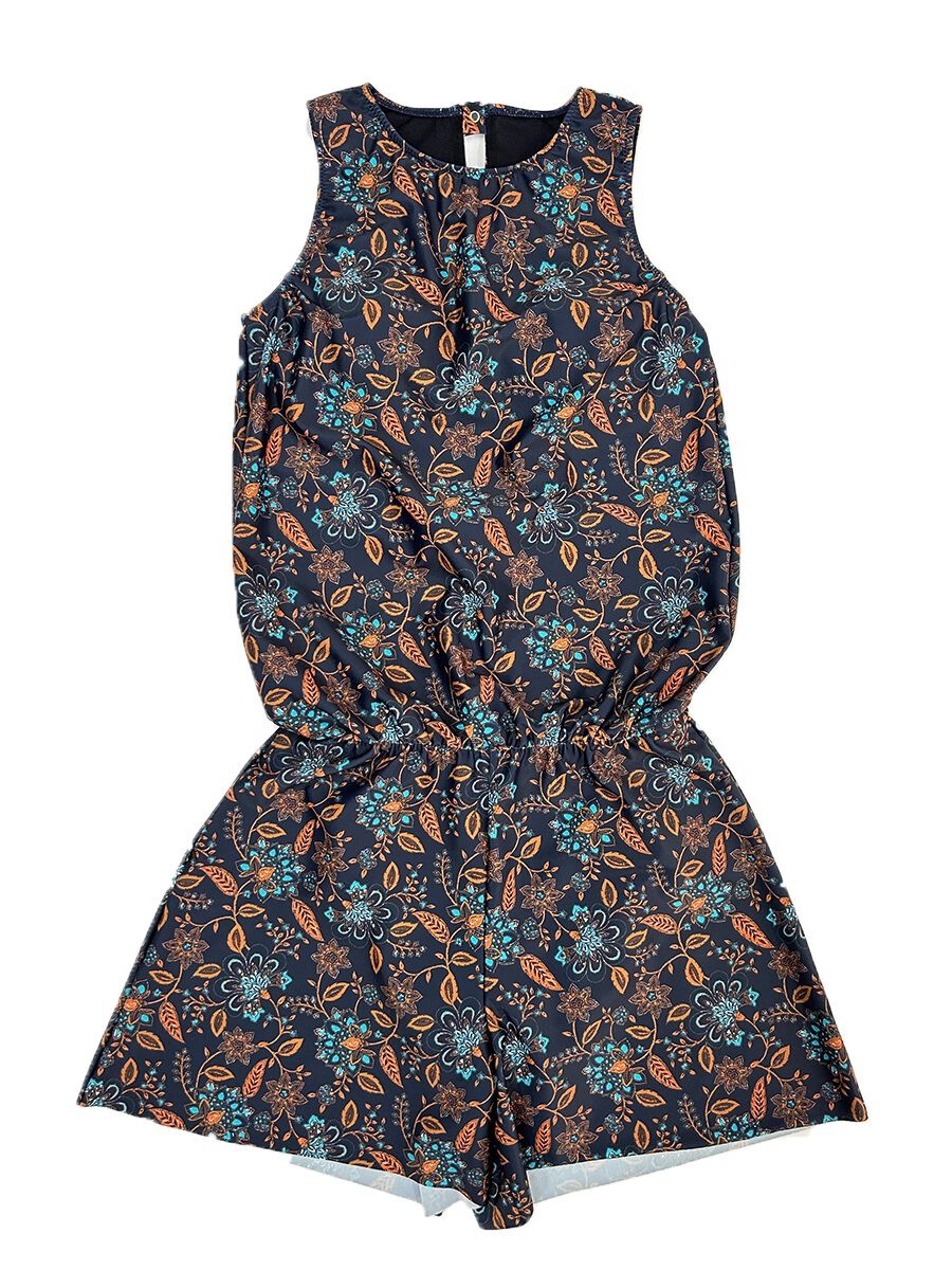 Riberce「【大人水着】更紗柄タンクオールインワン水着」|コンビネゾン|