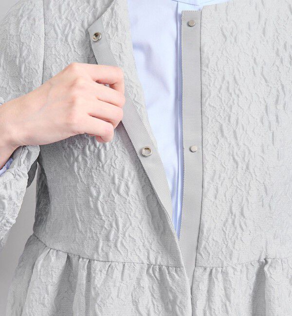 UNITED ARROWS「ツートーン ジャガード ブルゾン ジャケット」|ノーカラージャケット|