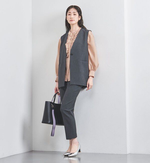 UNITED ARROWS「オーガンジー フリル＆ボウタイ ブラウス」|シャツ・ブラウス|