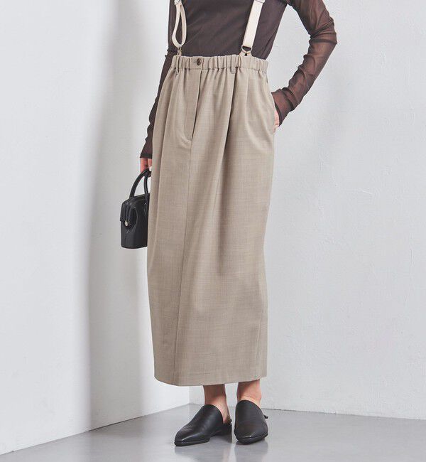 UNITED ARROWS「サスペンダー スカート」|スカート|BEIGE