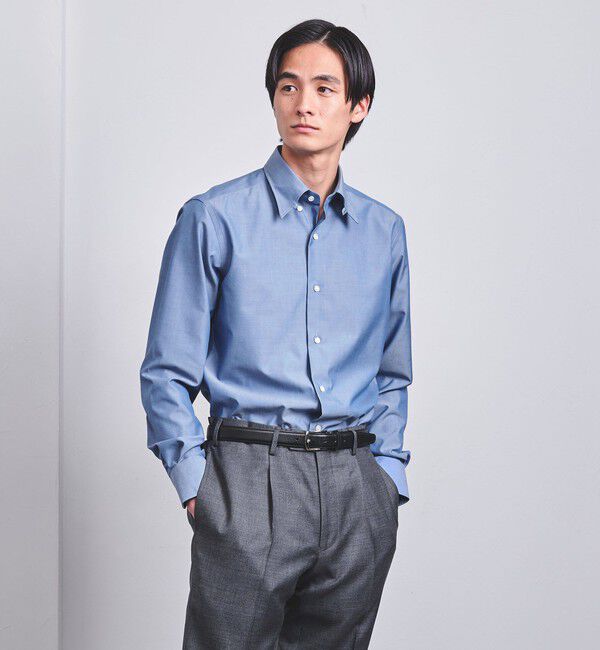 UNITED ARROWS「イージーケア AG シャンブレー タブカラー ドレスシャツ -抗菌防臭-」|シャツ・ブラウス|