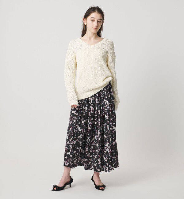 UNITED ARROWS「サテン フラワープリント スカート ‐ウォッシャブル‐」|スカート|