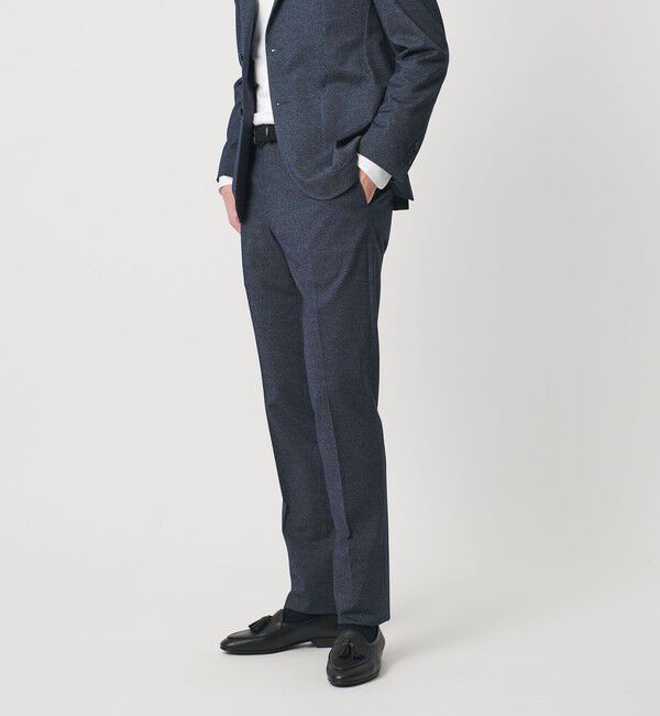 UNITED ARROWS「ツイル ノープリーツ スラックス COMFORT EASY-MODEL ストレッチ」|スラックス|NAVY