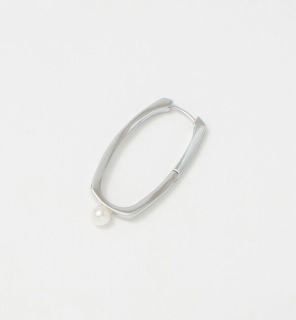 UNITED ARROWS「オーバルフープ&イミテーションパール ピアス」|ピアス|