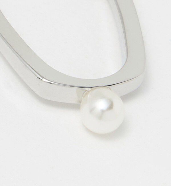 UNITED ARROWS「オーバルフープ&イミテーションパール ピアス」|ピアス|