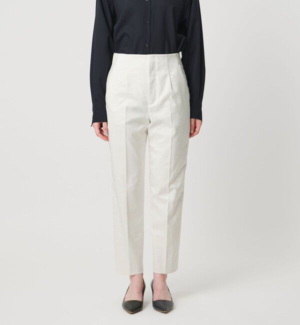 UNITED ARROWS「シャイニー スリム パンツ WHITE ‐ストレッチ ウォッシャブル‐」|スラックス|