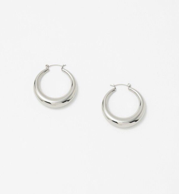 UNITED ARROWS「テーパード フープ ピアス」|ピアス|SILVER