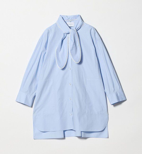UNITED ARROWS「リボン ボウタイ チュニック シャツ」|シャツ・ブラウス|LT.BLUE