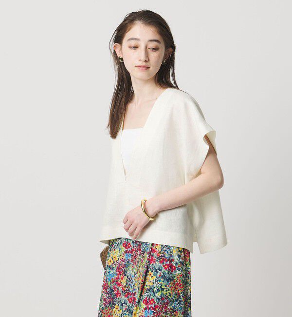 UNITED ARROWS「＜SACRA＞ラスティック Vネック トップ」|シャツ・ブラウス|