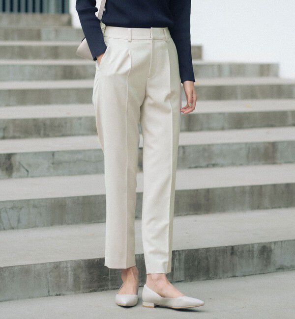 UNITED ARROWS green label relaxing「［size SHORT/TALLあり］パウドレ テーパード パンツ ナチュラル」|スラックス|NATURAL