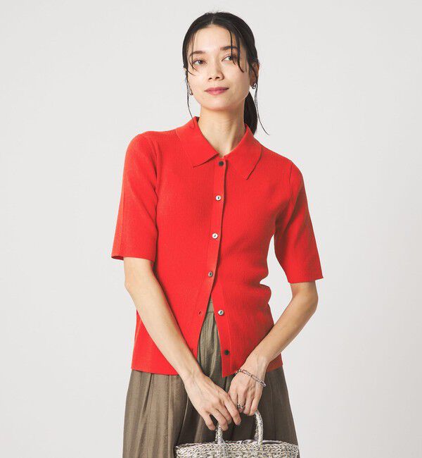 UNITED ARROWS green label relaxing「HIYOKE エリツキ リブ ニット マシンウォッシャブル UVカット 遮熱」|ニット・セーター|