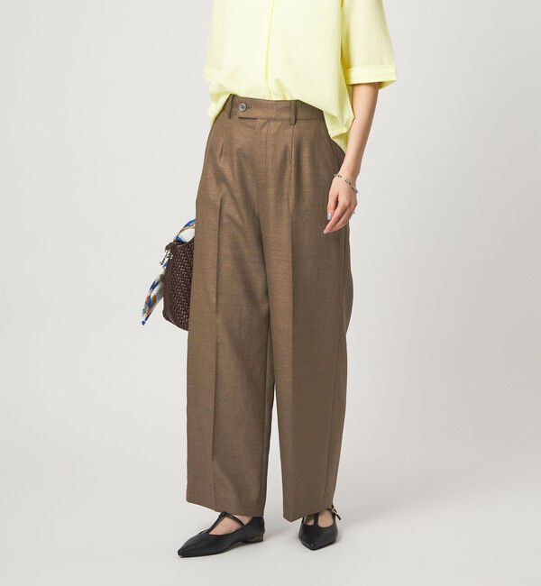 UNITED ARROWS green label relaxing「［size SHORT/TALLあり］リネンライク ストレート パンツ」|スラックス|