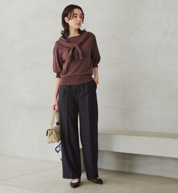 UNITED ARROWS green label relaxing「［size SHORT/TALLあり］リネンライク ストレート パンツ」|スラックス|